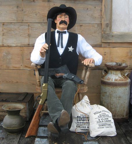 LIFE SIZE POSEABLE OLD WESTERN MANNEQUIN COWBOY , DUMMY