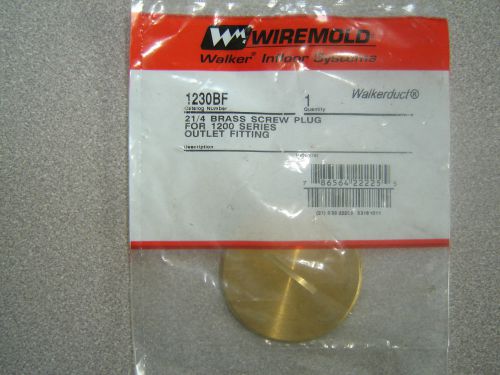 Wiremold Walker 1230BF Brass Screw Plug 1200 series abandoned outlet fitting New