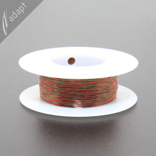 Twisted magnet wire, 2x#38, red/green, HPN, MW28, 100 ft, ~24TPF, 2/38, 2 x 38