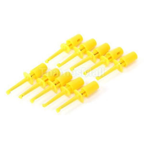 10x Yellow Mini Grabber Test Probe Hook Grip Clip for Tiny Component SMD IC