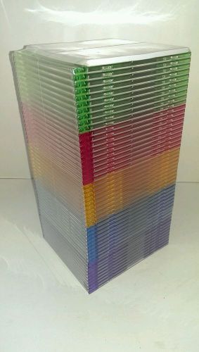 NEW Memorex Slim CD / DVD CASES 50 Count Jewel Cases Multiple- Color