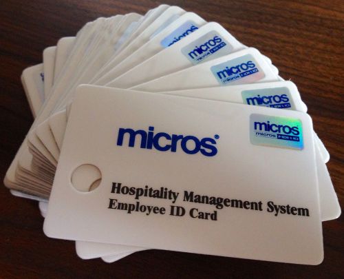 12 new micros pos system employee or mgr id magnetic swipe card - free shipping for sale