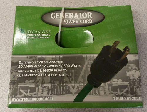 Generator Power Cord Extension Y Adapter 20 amps AC SYCGA002