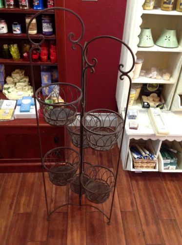 Solid metal basket votive candle display unit, folding for sale