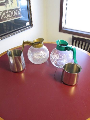 LOT OF (4) STAINLESS -COFFEE POT- CREAMER-  EXCELLENT SHAPE - NO RESERVE -