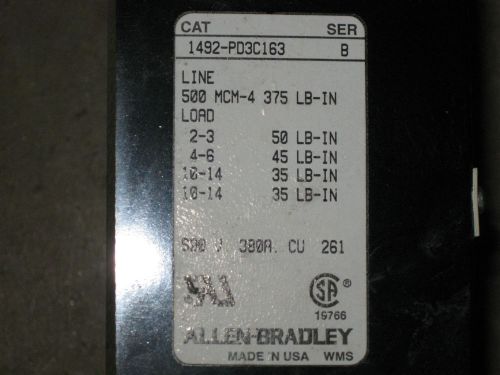 Nice Allen Bradley 1492-PD3C163 Distribution Block