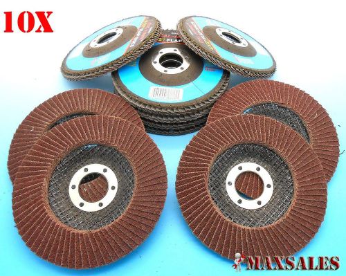 (10) 4-1/2&#034; x 7/8&#034; aluminum oxide grinding wheel sand paper flap disc 120grit for sale