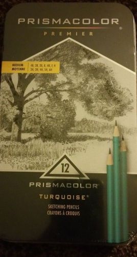 Prismacolor® Premier Turquoise Drawing Pencil Medium (4B to 6H) Set of 12