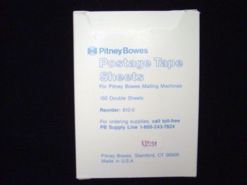 PITNEY BOWES POSTAGE TAPE SHEETS #612-0 for MAILING ~ 150 double sheets