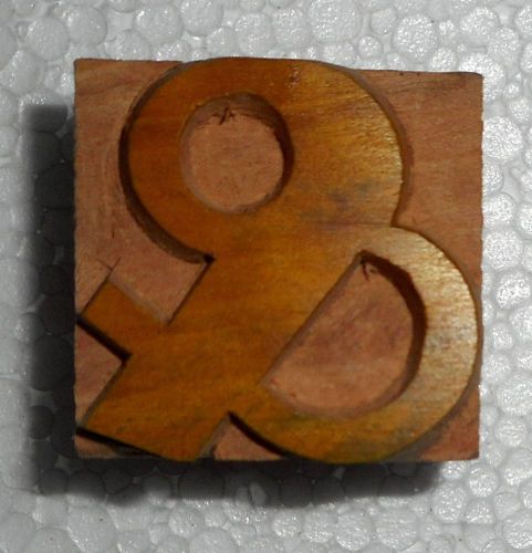 Letterpress Letter &#034;Ampersand &amp;&#034; Wood Type Printers Block Typography.In795