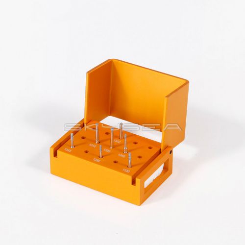 1 kit dental high speed fg burs drill 1.6mm + bur block holder disinfection box for sale