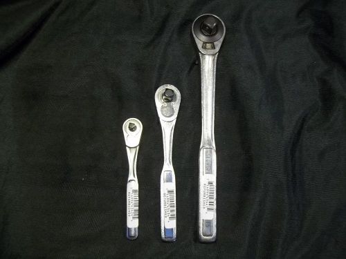 3 pc lot craftsman ratchet wrench (s) factory refurbished 1/4&#034;, 3/8&#034;, 1/2&#034; drive for sale