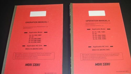 Mori Seiki Operation&#039;s Manuals 1 &amp; 2