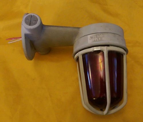 Reclaimed Vintage IndustriCrouse-Hinds ECM 420 b Fixture Fitting. Red Glass.