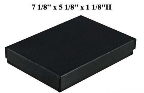 LOT OF 4 BLACK COTTON FILLED BOXES JEWELRY BOX NECKLACE SET BOX  LARGE BLACK BOX