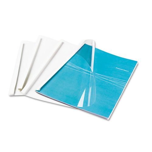 Thermal Binding System Covers, 30 Sheets, 11 x 8 1/2, Clear/White, 10/Pack