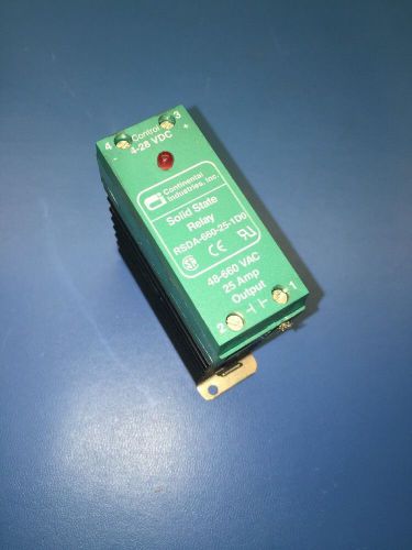 CONTINENTAL INDUSTRIES RSDA-660-25-1D0 SOLID STATE RELAY 48-660VAC 25A 4-28VDC