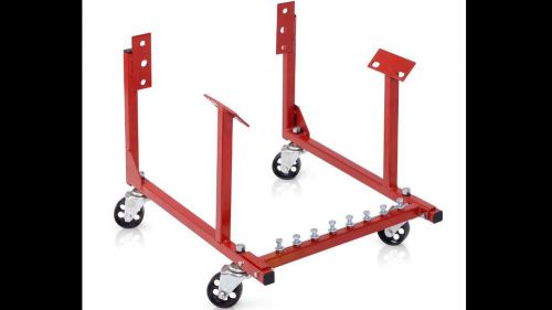 1000lb Auto Engine Cradle Stand Chevrolet Chevy Chrysler V8 w Dolly Wheels Red