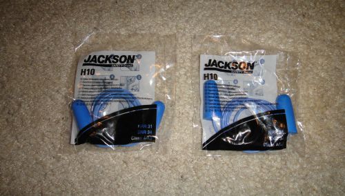Pair of Jackson Safety H10 Disposable Earplugs Corded NRR 31 SNR 34 Class A(L)