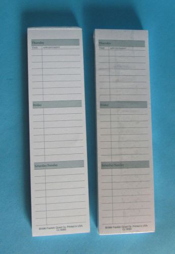FRANKLIN QUEST Weekly Schedule INSERTS #16065 2 packs use with Pouch Pagefinder