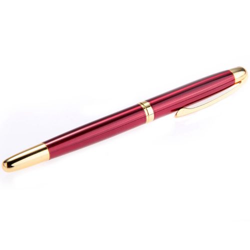 Red Metal Writing Drawing Gel Ink Pen Refillable Students Gift Box