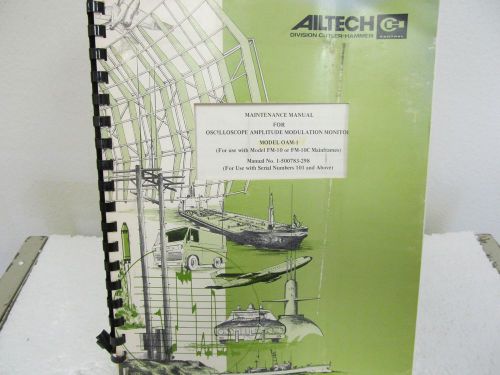 Ailtech (Cutler-Hammer) OAM-1 Oscilloscope Amplitude Modulation Monitor Manual