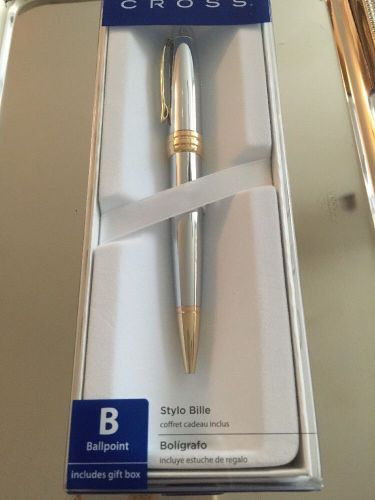 Cross Bailey Executive Styled Ballpoint Pen (AT0452s-6) Chrome/Gold BNIB!