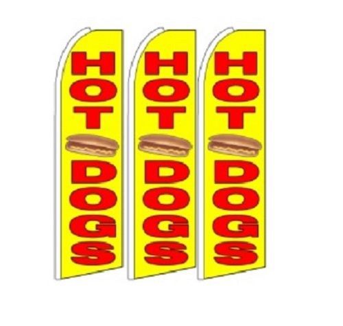 Hot Dogs  King Size Polyester Swooper Flag Banner  Pk of 3