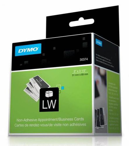 Dymo LW 30374  Non-Adhesive Appointment Business cards 2&#034; x 3 1/2&#034;