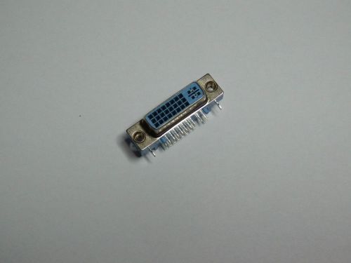Blue DVI-I 24+5 Pin PCB Mount Right Angle Connector Female Type Receptacle