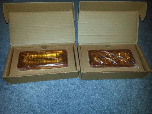 Pair of code 3 amber 3x7 perimeter warning light heads brand new for sale