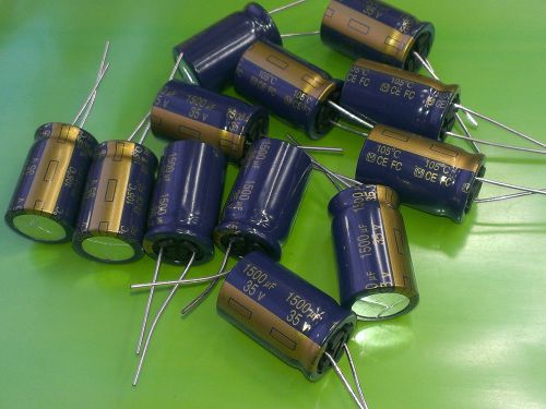 [10 pcs] panasonic series fc 1500uf 35v radial electrolytic capacitors for sale