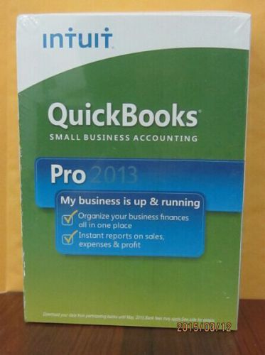 Intuit QuickBooks Pro 2013 Software BRAND NEW IN BOX Sealed RETAIL VERSION