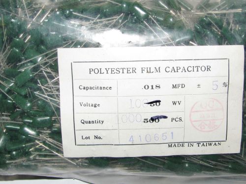1000 nos .018 100v polyester mylar capacitors tube amplifier transistor part for sale