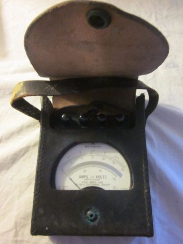 Vintage Bakelite WESTINGHOUSE PX-14 Amps/Volts VOLTMETER Direct Current w/Case