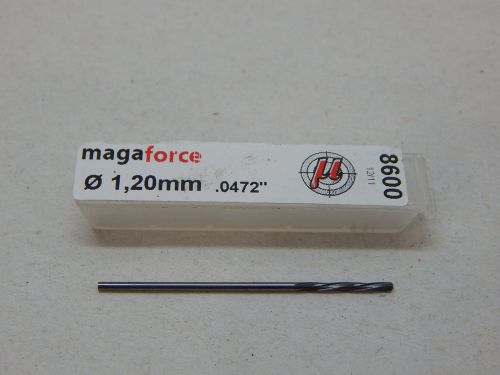 Magaforce 1.20 mm .0472&#034; k15 carbide 2 flute reamer 8600 10 deg. spiral for sale