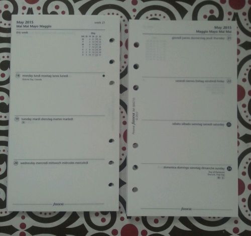 Filofax Personal Week on Two Pages Inserts - Black Ink