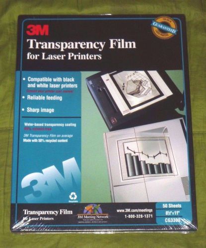 3M Transparency Film - 50 Sheets - CG3300 - laser printers {NEW-SEALED-SHRINK}