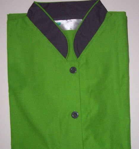 Happy Chef Unisex  Kitchen Shirt size XL Apple Green w/contrast trim