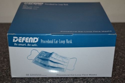 Defend Procedural Ear-Loop Mask MK-2000 100 per Box Lot of 5 Boxes