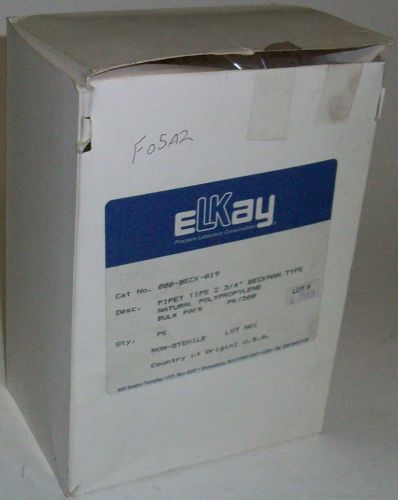 Elkay Beckman Natural Polypropylene Pipet Tips 70mm 000-BECK-019 500-Pack NIB