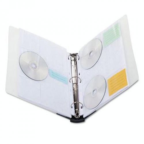 Cd/dvd three-ring refillable binder, holds 90 disks, clear/midnight blue 39300 for sale