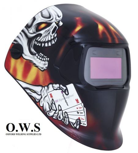3m speedglas 100v series welding helmet &#034;aces high&#034; variable shade 3 / 8-12 for sale