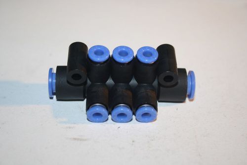 Smc km11-04-08-6  manifold 4mm (6 ports) 8mm (2 ports) od  tube  new no bag for sale