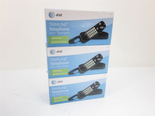 Lot Of 3 New AT&amp;T 210 Corded Phone with 13 Num Memory Black