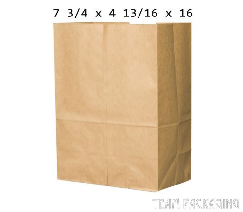 (500 ct) #16 Kraft Paper Bag Natural Brown 7 3/4 x 4 13/16 x 16 FREE SHIPPING