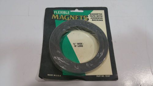 FLEXIBLE MAGNETS. MAGNETIC TAPE WITH ADHESIVE BACKING. 1/2&#034;-10&#039; LONG