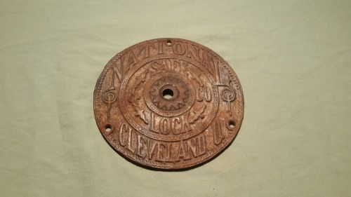 Vintage National Safe Name Plate Medallion