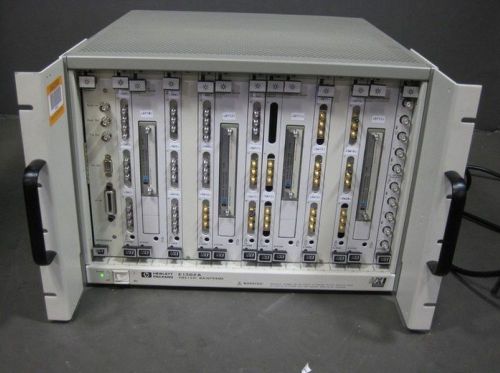 HP VXI E1302A WITH E1306A, E1369A, E1370A, &amp; E1366A CARDS and more