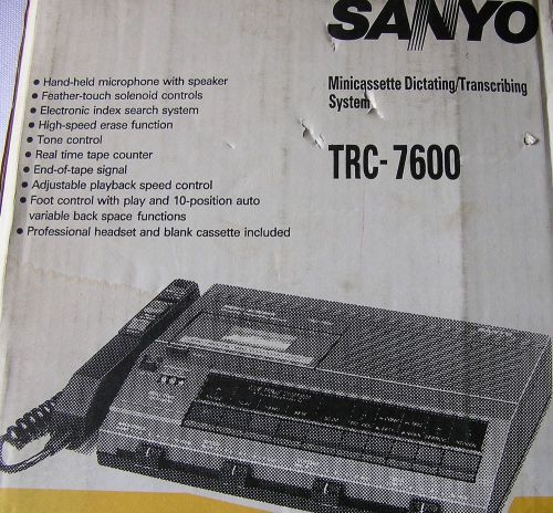 SANYO  Memo Scriber TRC-7600 dictating / transcribing system. Complete.